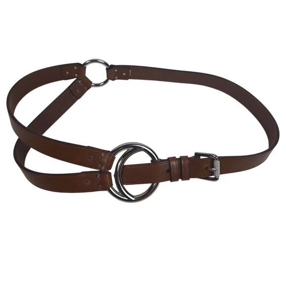 Ralph Lauren Crescent Harness Belt Women's Leather Brown Large - Picture 1 of 11